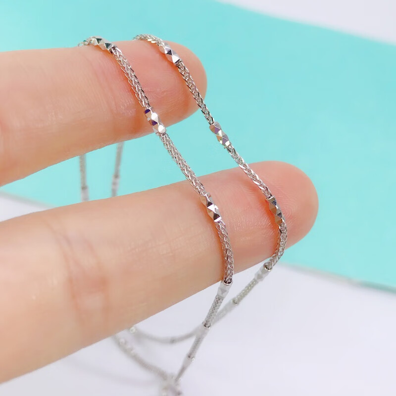 kulvpt950铂金锁骨链肖邦间柱闪亮质感真l金项链女白l金女士毛衣链 1.