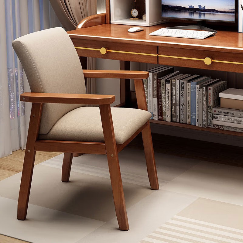 冰雅琪实木电脑椅书房办公椅子家用靠背椅学生学习椅宿舍舒适新中式