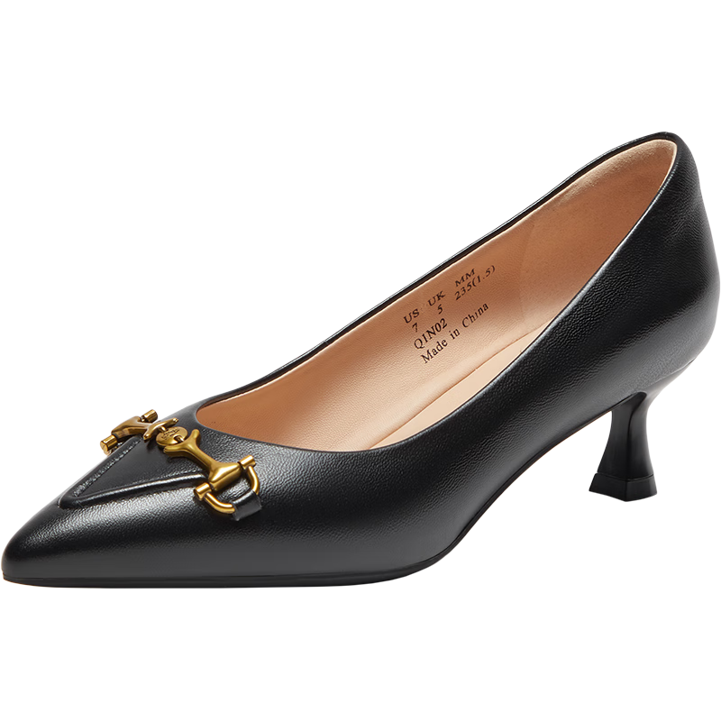 Ͼ��ʿ��Hush Puppies���߸�ЬŮʿ����һ�ŵ�ϸ��Ƥ��ЬQ1N02AQ4 ��ɫ 39