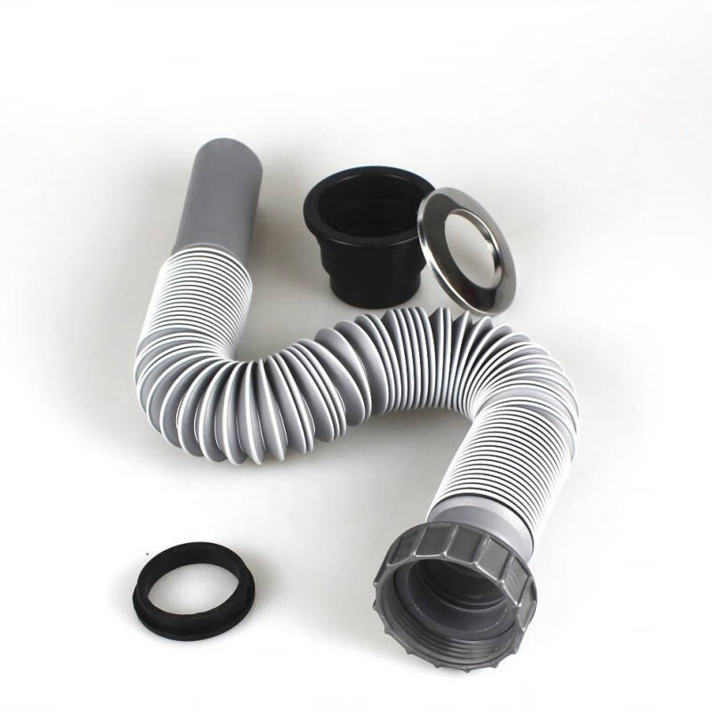 貝克巴斯（BECBAS）垃圾處理器水槽變徑器140/160/180/185mm洗菜盆304變徑圈 伸縮排水管一套