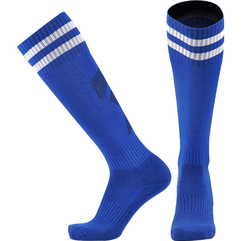 袜男比赛运动健身训练长青少年筒儿童毛巾底学生防滑运动袜1双 蓝色