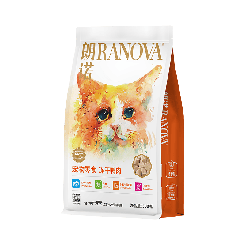 朗诺（RANOVA）冻干鸭肉300g 宠物冻干食品 猫零食猫粮