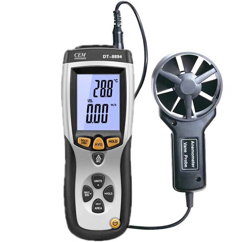 华盛昌(cem)dt-8894数字风速计 管道通风口风速风量温度测试仪 usb