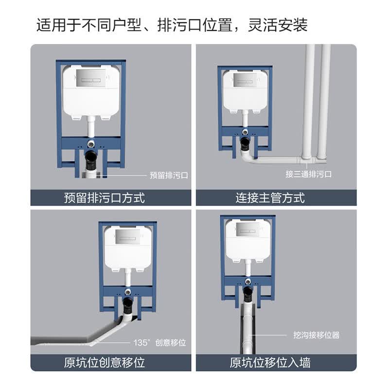 马桶挂墙隐藏水箱嵌入式悬挂墙排自动翻盖悬空坐便器 高水箱尺寸