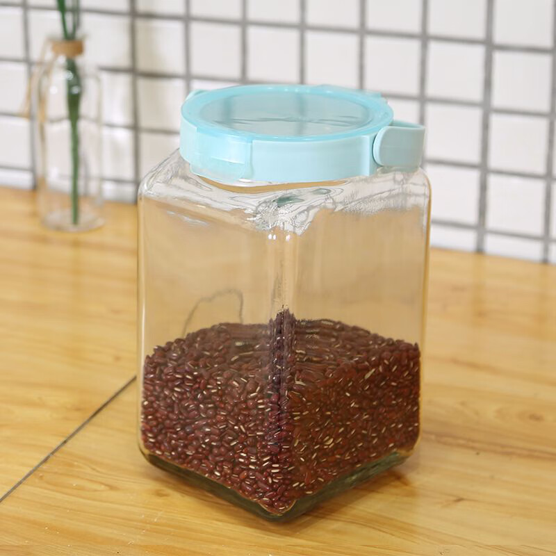 hywlkj振兴五谷杂粮泡菜坛子奶粉食物收纳罐厨房硅胶储物罐玻璃密封