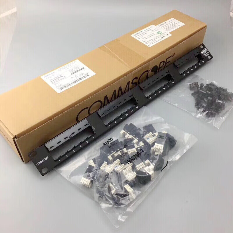 康普配线架康普amp安普六类非屏蔽24口配线架760237040 满配模块1 老