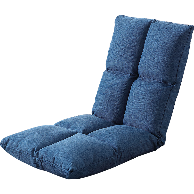 京居 懒人沙发 休闲沙发懒人坐垫单人沙发折叠椅床上靠背椅飘窗沙发椅 【蓝色八格】大号