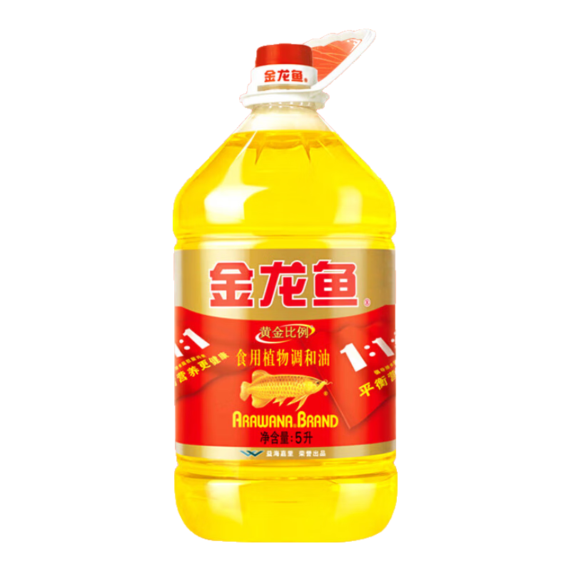 金龙鱼 食用油 黄金比例食用调和油 5L