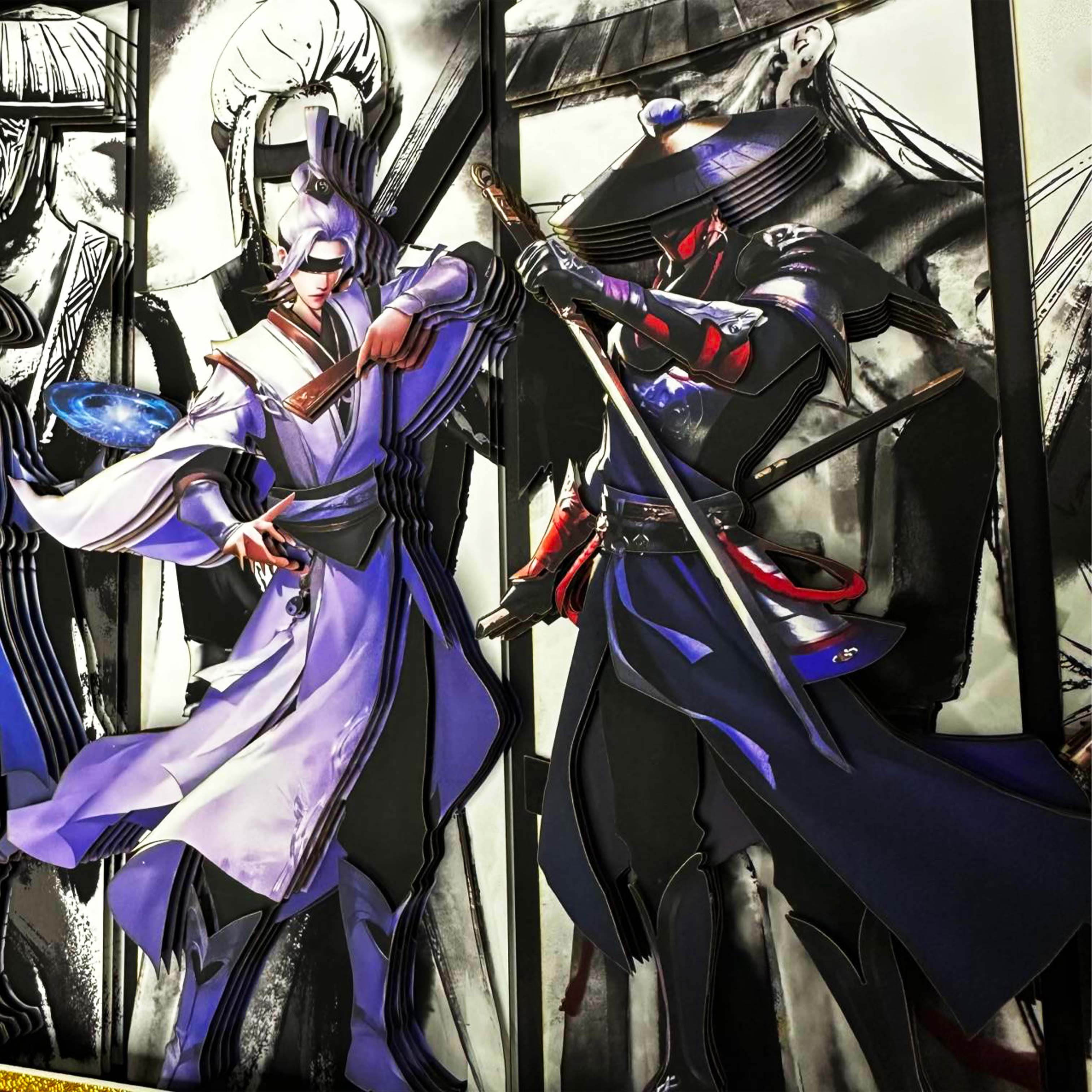 薇欧漫不良人天暗星手办国漫画画江湖之不良人全家福3d立体画李星云装