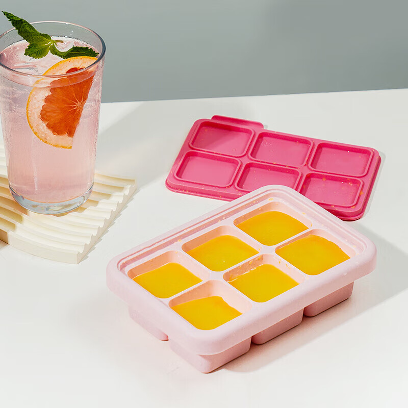 乐扣乐扣（LOCK&LOCK）硅胶辅食冰格 婴儿辅食冷冻分装储存儿童宝宝蒸糕模具 粉色
