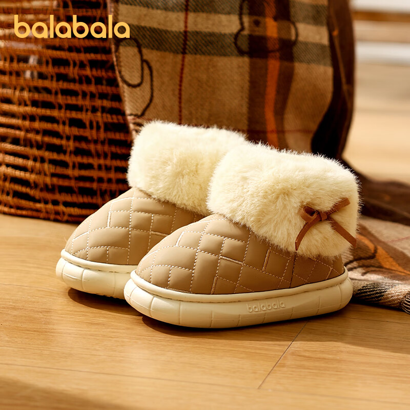 先领5折卷 巴拉巴拉儿童棉鞋合集 ①36.8元 皮毛一体防滑雪地靴 - 线报酷