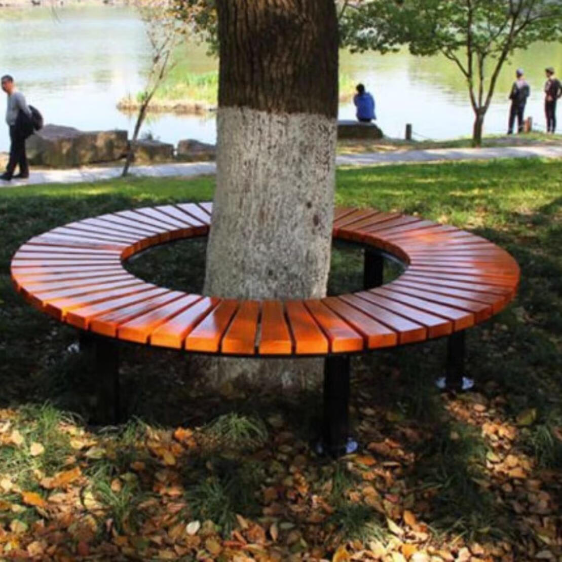 芝易户外围树椅圆形广场树围椅圆椅防腐木围树凳公园椅户外休闲定制阳