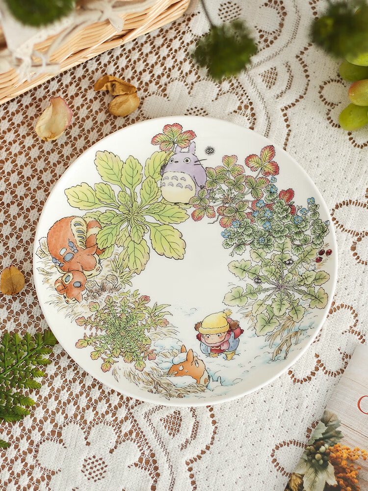 酷桓日本noritake则武吉卜力totoro宫崎骏龙猫餐盘平盘甜品盘联名餐具