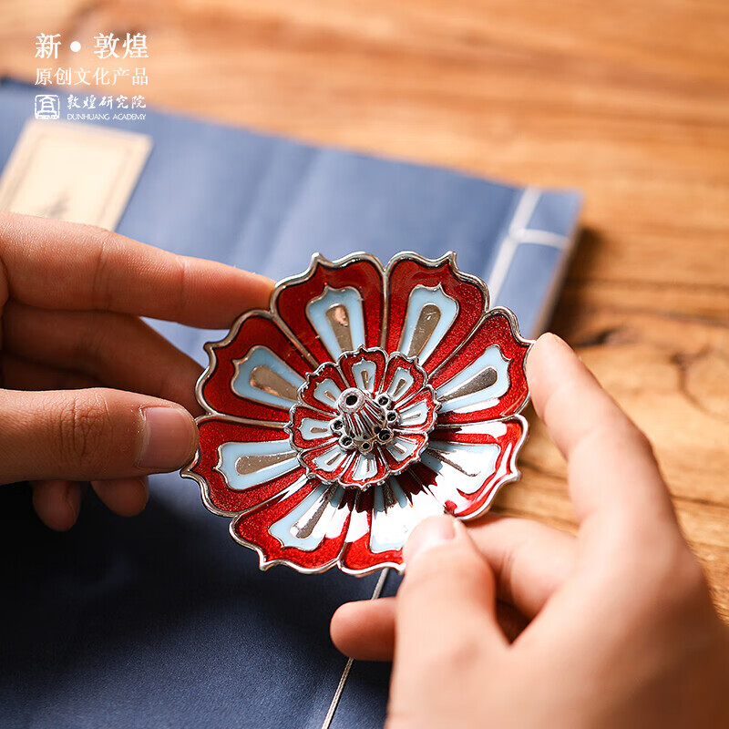 敦煌研究院 敦煌莲花香插 线香摆件家居好物男生博物馆文创礼品 敦煌三层藻井香插-平安龙龍