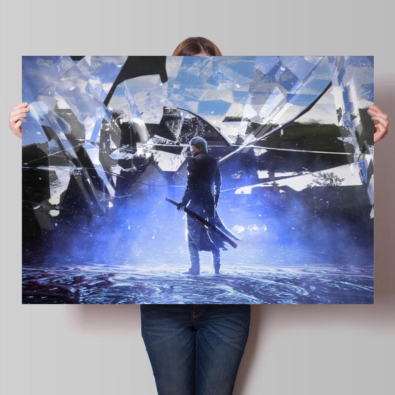 鬼泣5dmc游戏海报周边但丁维吉尔尼禄网咖宿舍卧室房间超大墙贴纸