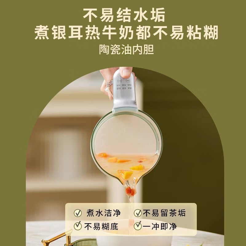 小南瓜(Little Pumpkin)隔水炖养生杯办公室煮茶器旅行便携式烧水杯家用多功能花茶小型燕窝精炖养生壶全玻璃迷你居家 仙踪野绿【标准款】 1L