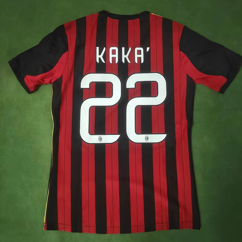 京识13-14赛季ac米兰足球服22号卡卡复古球衣定制训练服套装 短袖单