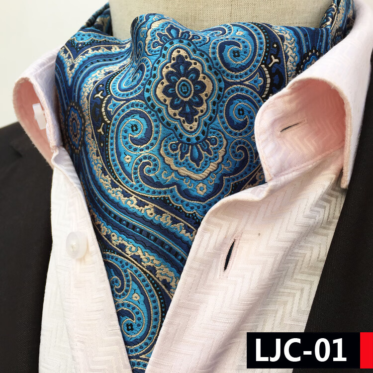 男士领巾佩斯利腰花涤纶提花英伦西装衬衫领口巾商务休闲保暖围巾 LJC01