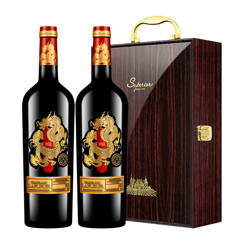 拉斐法国原瓶进口红酒拉斐干红葡萄酒礼盒装 拉斐龙年纪念酒礼盒装