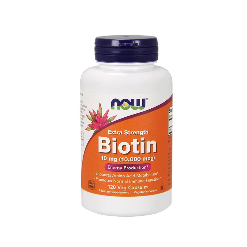 美国now诺奥生物素biotin维生素h胶囊b7 10000mcg 120粒 1瓶