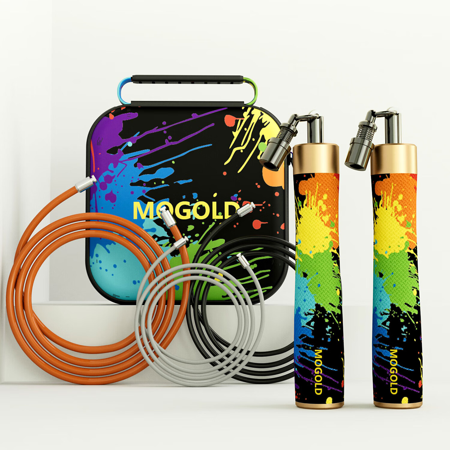 MOGOLD成人专用燃脂健身通用专业健身运动跳绳负重钢丝绳体能训练减肥绳 T64涂鸭色