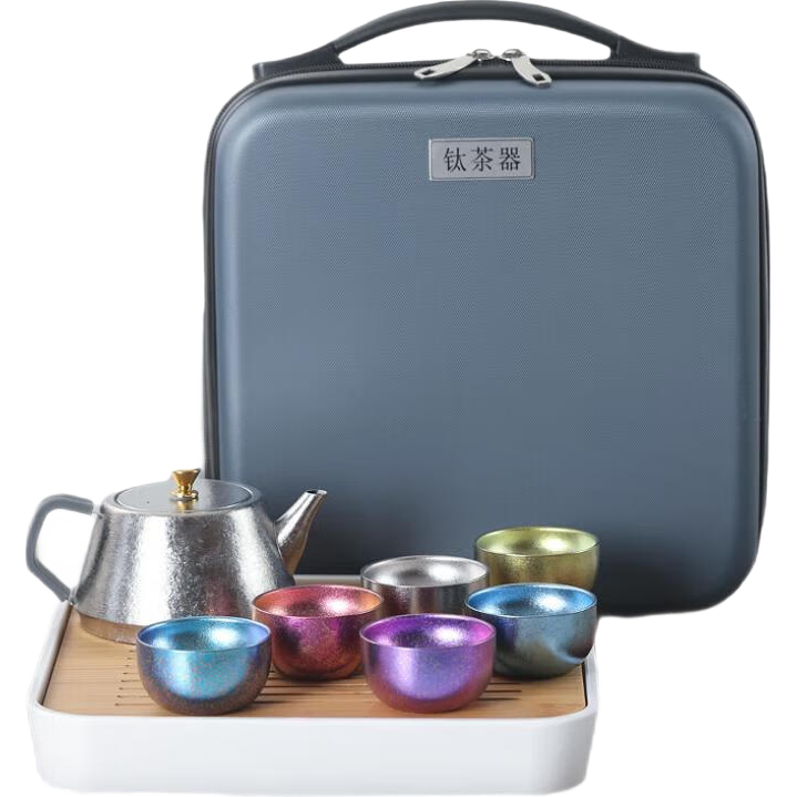 MULTIPOTENT鈦金屬石瓢壺戶外便攜旅行茶具套裝TTS3102