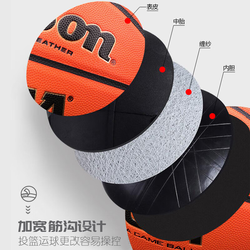 威尔胜（Wilson）NCAA复刻版篮球专业室内外比赛用球7号WZ20077601CN7 WZ2007701CN7-全套赠品 073 七号篮球(标准球)