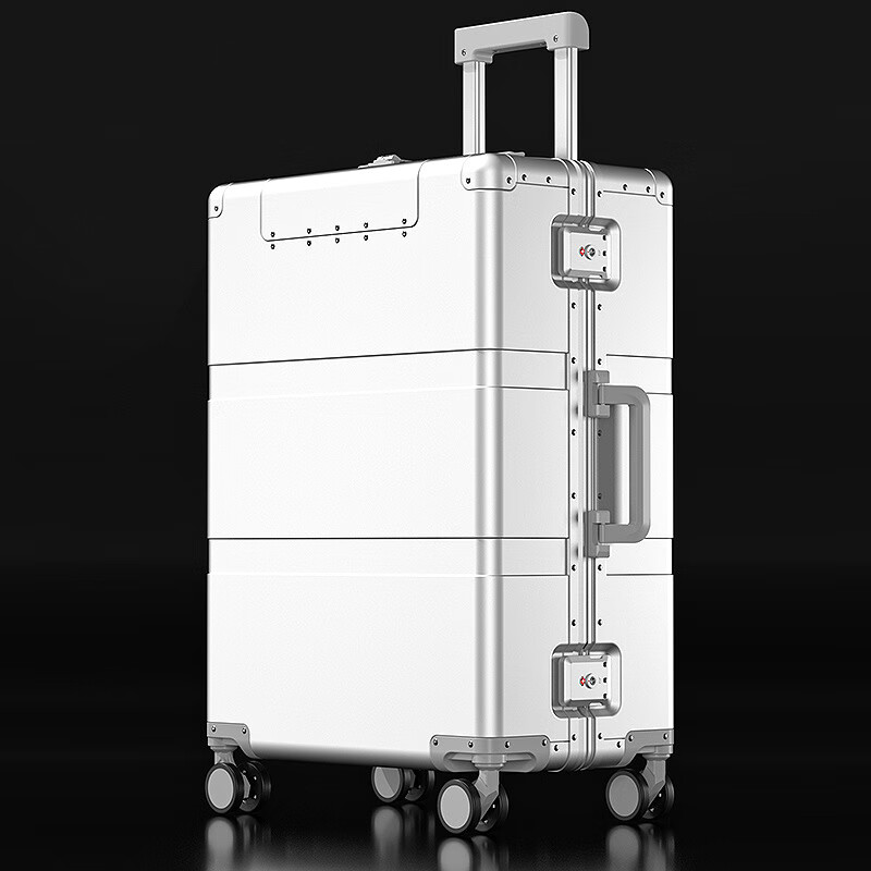 EBEN多功能行李箱前开口拉杆箱万向轮多功能型608小型旅行箱密码箱子 银色 20寸