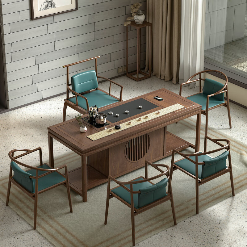 澳颜莱广东佛山茶桌 北美白蜡木实木客厅家具新中式茶桌椅组合茶 1茶