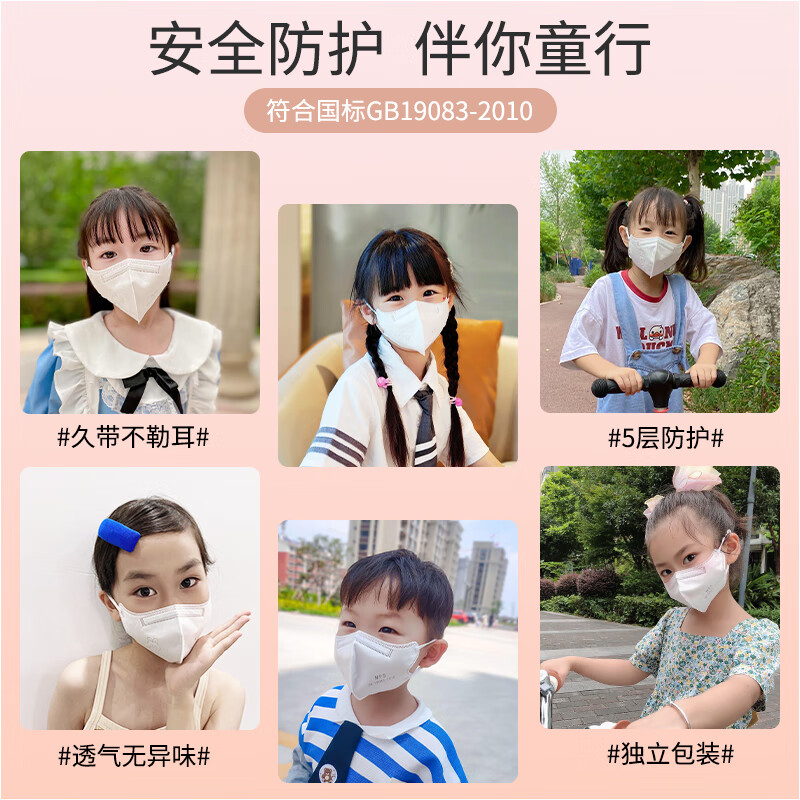 口罩防护一次性级别男女孩小学生冬季保暖 执行国标gb19083-2010n95型