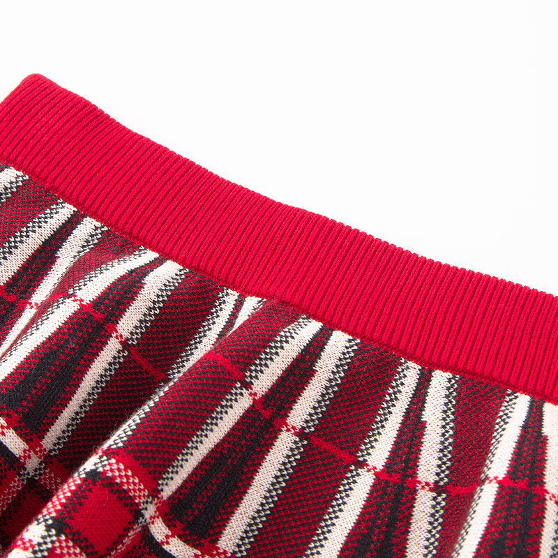 哈吉斯(HAZZYS)童装女童套装春新品红品经典圆领简约舒适保暖女童套装 经典红 120