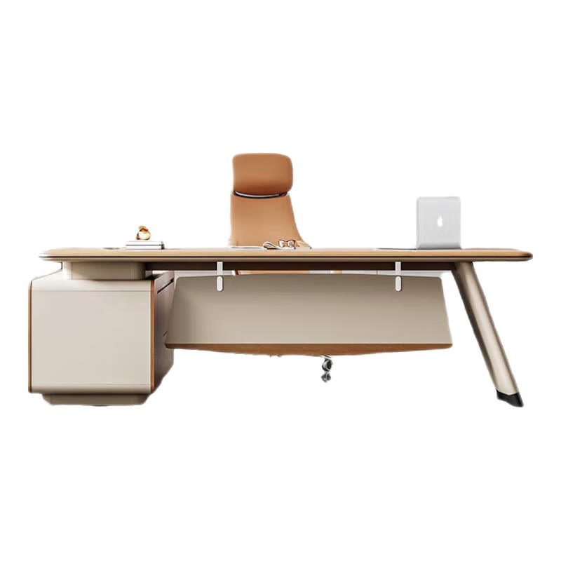 妍煌意式老板辦公桌簡(jiǎn)約現代輕奢總裁辦公室大班臺高檔老板桌椅組合 2.2米老板桌【側柜可左右安裝】 常規