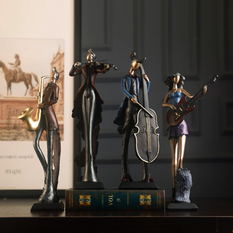 裕谷小提琴复古乐器摆件欧式创意家居饰品红酒架书架酒柜客厅桌面摆设 弹吉他