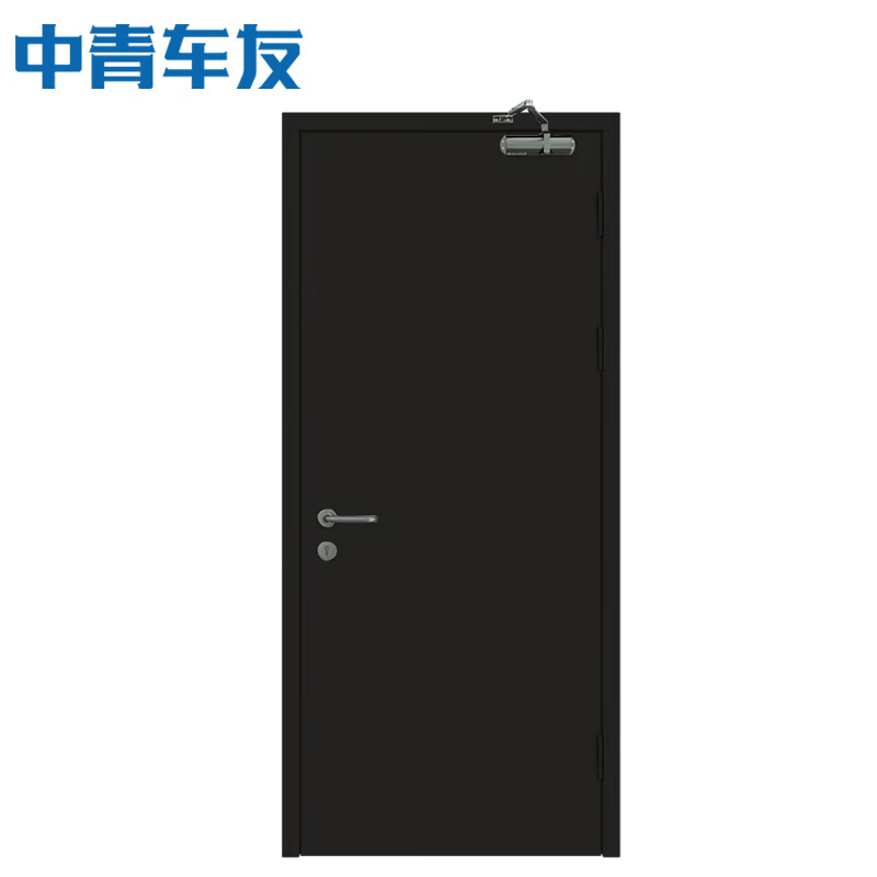 中青车友 钢质甲级防火门 消防通道安全门 隔烟隔热单开门 黑色1平米