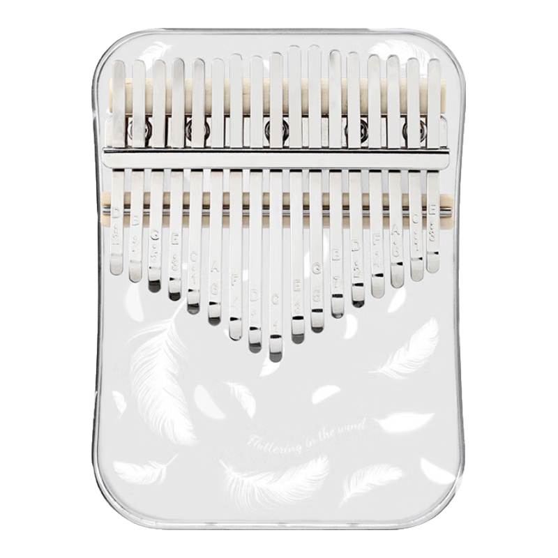 華蜀拇指琴卡林巴琴 17音21音一體板式透明亞克力 女生水晶手指琴樂(lè )器 17音白羽+琴盒禮包