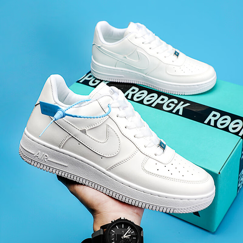 男鞋纯白运动休闲板鞋小白鞋子女莆田af1aj空军一号情侣百搭潮流 白色