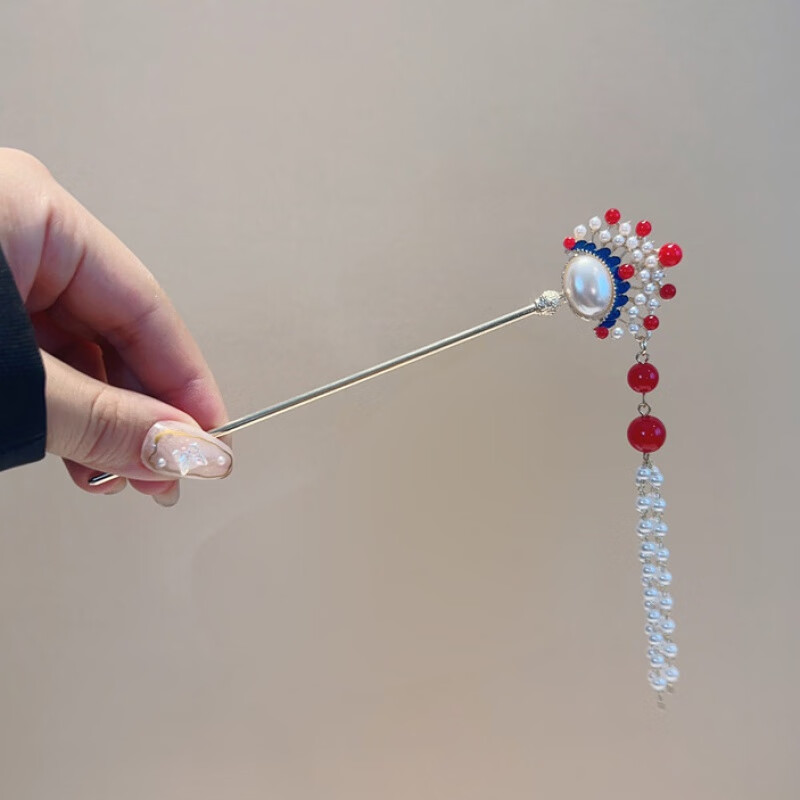 中式京剧古风流苏发簪女旗袍汉服发钗步摇金属挽发簪子头饰 京剧发簪