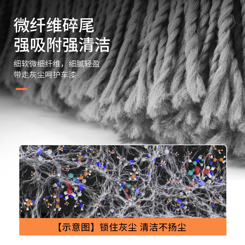 卡饰社(CarSetCity)汽车除尘掸子扫洗车拖把擦车棉线油蜡掸子油汽车蜡掸洗车工具套装 2025新款升级子母掸子(可伸缩)