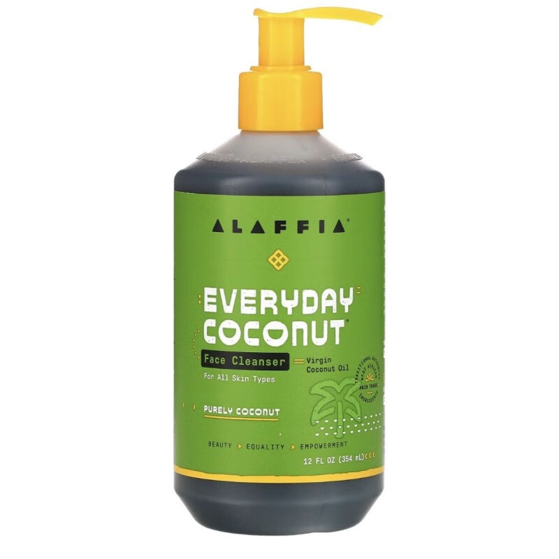 alaffia每日椰子油洗面奶温和清洁不辣眼睛不刺激卸妆洁面乳354ml
