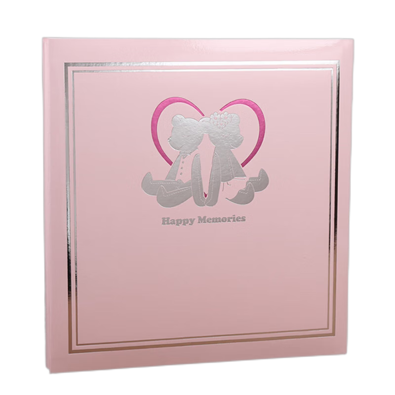 日本NCL（仲林）相册影集 diy手工粘贴式覆膜家庭情侣纪念册婚礼相册婚纱照相册本大容量混装相薄礼物 粉色小熊