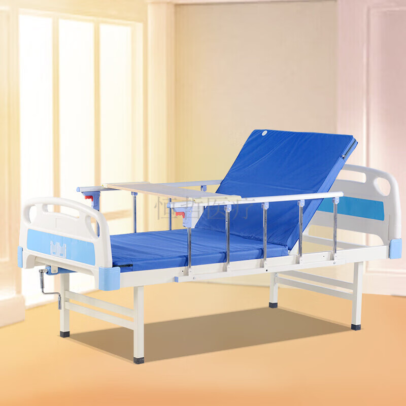 abs单摇床家用多功能护理床手摇式病床病床轮老人 d01(abs单摇床 护栏