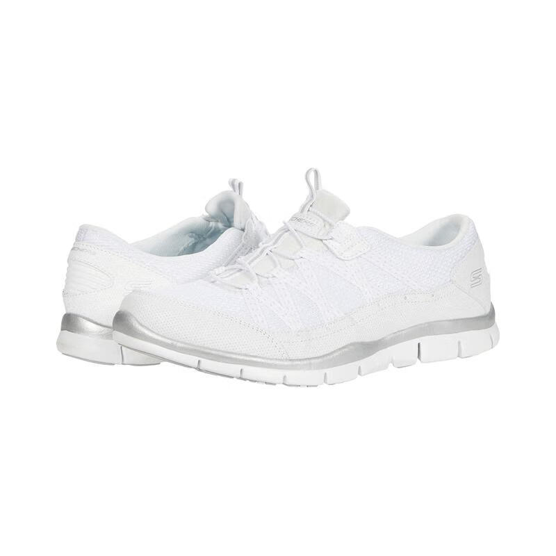 女款跑步鞋时尚轻盈透气舒适缓休闲震运动鞋 gratis strolling white