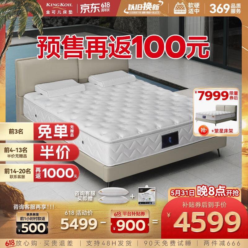 金可儿（Kingkoil）床垫乳胶席梦思独袋弹簧软硬适中繁星A床垫1.8x2米（厂家直发）