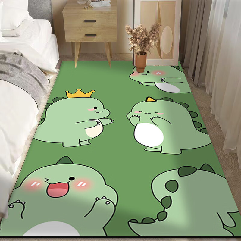 KAYE床边毯卡通儿童房间榻榻米飘窗少女可爱免洗家用加厚客厅卧室地毯 五只恐龙 60x160 cm 京东折扣/优惠券