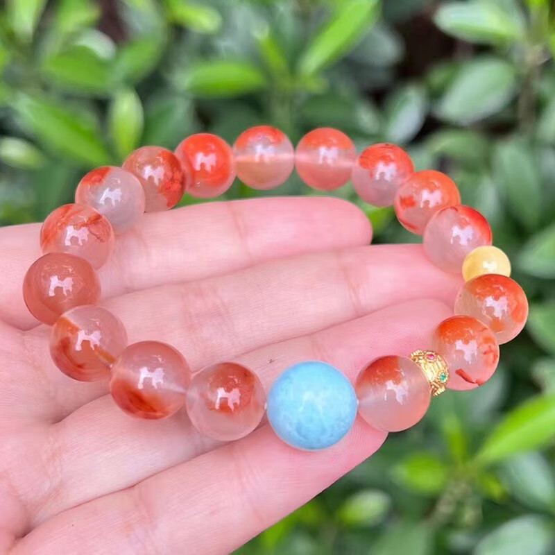 慈心缘 南红冰飘手串 佛珠手链珠宝男女款送生日礼物11.6mm