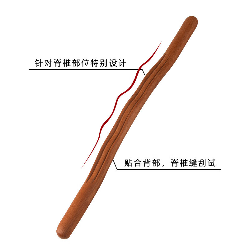 通用后背经络疏通神器檀木擀筋棒按摩棒刮痧棒一根全身通用干筋棍 百年不坏【檀木 】53cm长-全身通用
