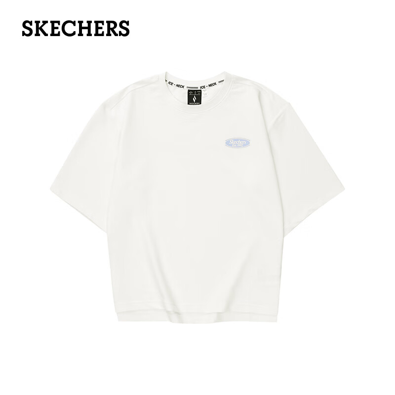 斯凯奇（Skechers）女子夏季针织短袖百搭舒适透气圆领上衣T恤衫L224W015