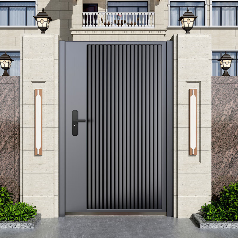 oeing庭院门铁艺铝合金不锈钢现代简约院子围墙室内外单双多款式多