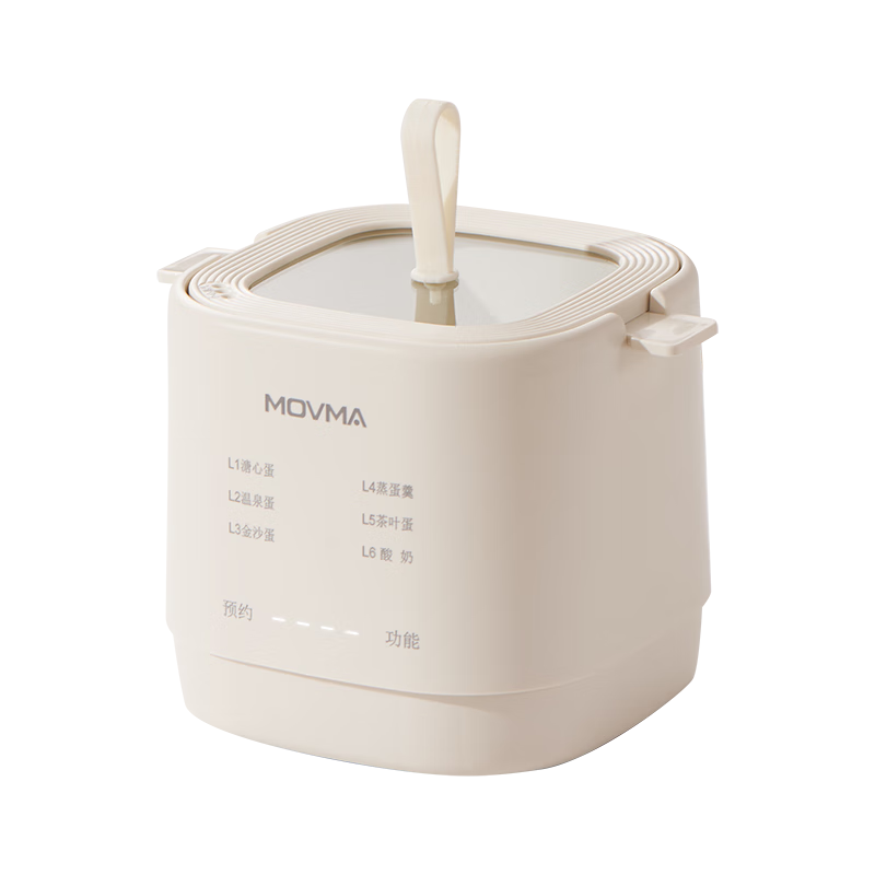 MOVMA鸣米煮蛋器多功能家用小型蒸蛋器自动断电智能24H预约宿舍早餐煮蛋神器 单层 米白色【配不锈钢蒸碗】