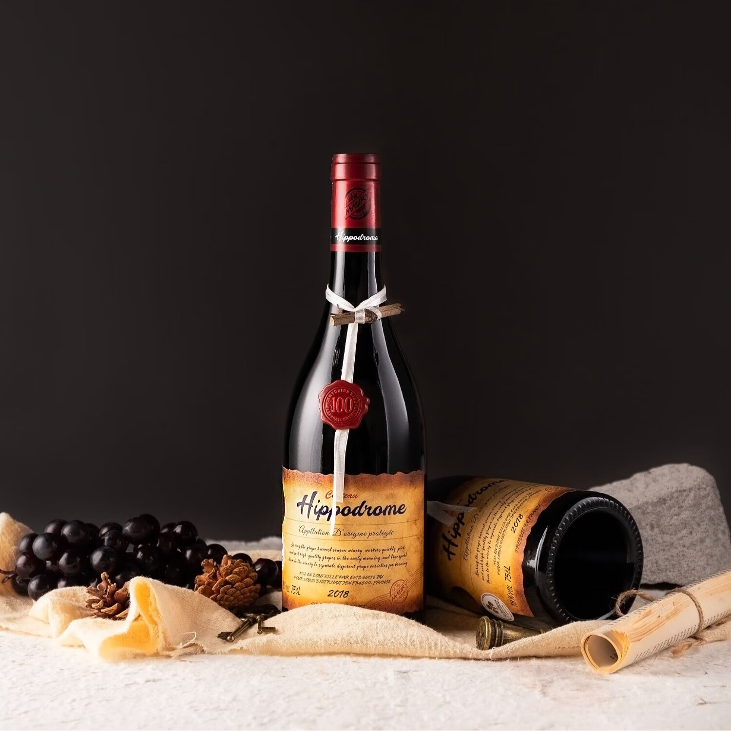 宁乐堡莫利老藤珍藏18度干型水晶谷干红葡萄酒750ml*2瓶装